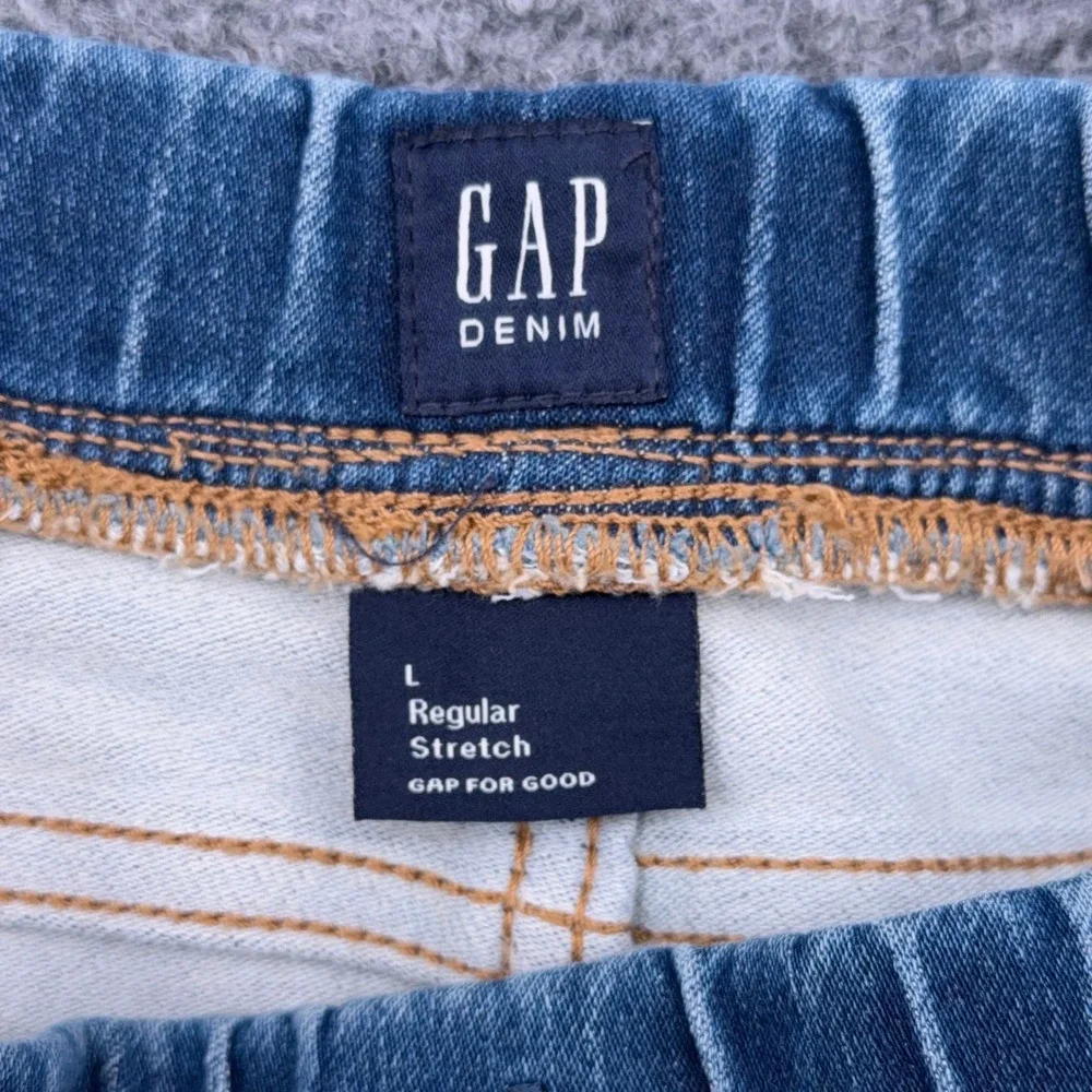 GAP Kids Girls Denim A‎ Line Skirt Elastic Waist Drawstring Blue Size L